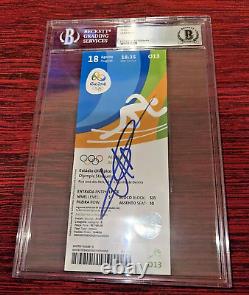 2016 Rio Olympic- Usain Bolt Signed Ticket -Gold Medal Jamaica Beckett Authentic