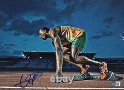Jamaica Usain Bolt Signed Auto Olympics 11x14 Photo Authentic Beckett Bas Coa