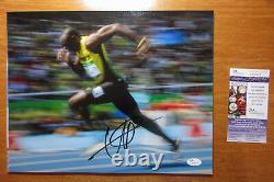 LIGHTNING Usain Bolt Signed 2016 Olympics Action Shot 11x14 Photo Proof JSA