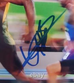 NICE FRAMED & MATTED Usain Bolt 8x Gold Medalist 8x10 Autographed JSA COA