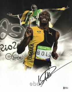 Olympic Legend Usain Bolt Signed 11x14 Photo Authentic Auto Beckett Bas Coa 11
