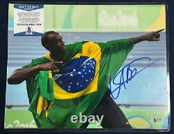 USAIN BOLT Picture 2016 Brazil Olympics Beckett Authenticated AUTOGRAPH 12X14