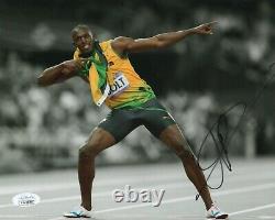 Usain Bolt Autograph Signed 8x10 Photo Jamaica Olympics RIO Gold JSA Cert #15