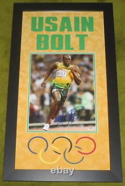 Usain Bolt Jamaica Olympics Signed 11x14 Photo Professionally Framed Psa Coa