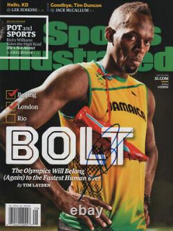 Usain Bolt Jamaican Track & Field SIGNED Sports Illustrated 7/18/16 NO LABEL COA