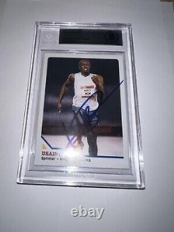 Usain Bolt Signed 2008 SI For Kids Trading Card Rookie Gold Medal Beckett