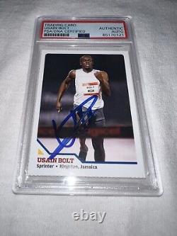 Usain Bolt Signed 2008 SI For Kids Trading Card Rookie Legend 9 Gold PSA/DNA
