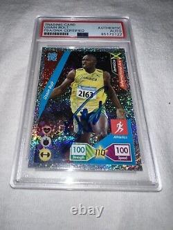 Usain Bolt Signed 2012 Panini Adrenalyn XL London Glitter Foil Card PSA/DNA