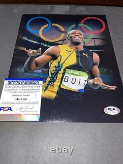 Usain Bolt Signed 2016 RIO Olympics 8x10 Photo 9 Gold Medals Jamaica PSA/DNA