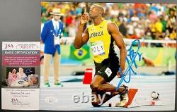 Usain Bolt Signed 2016 Summer Olympics Rio 8x10 Photo A Autograph JSA COA