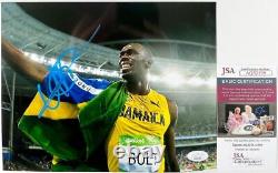 Usain Bolt Signed 2016 Summer Olympics Rio 8x10 Photo H Autograph JSA COA