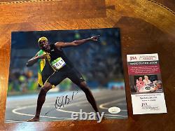 Usain Bolt Signed 8x10 Glossy Photo Olympic Gold Medalist Sprinter JSA