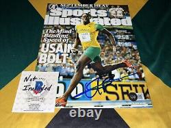 Usain Bolt Signed 8x10 Photo Fastest Man In Earth Jamaican Legend Beckett #40