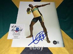 Usain Bolt Signed 8x10 Photo Fastest Man In Earth Jamaican Legend Beckett #46