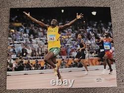 Usain Bolt Signed 8x10 Photo Olympics Fastest Man Gold Psa/dna Auth #am57141