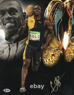 Usain Bolt Signed Auto Olympics 11x14 Photo Jamaica Authentic Beckett Bas Coa 18
