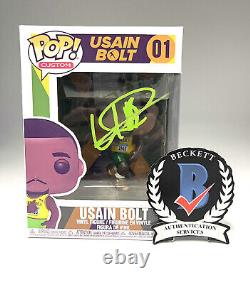 Usain Bolt Signed Autograph Olympics Funko Pop O1 Beckett Bas Coa Jamaica