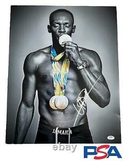 Usain Bolt Signed Autographed 16x20 Photo Psa/Dna 2016 Rio Olympics Gold Jamaica
