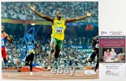 Usain Bolt Signed Beijing 2008 Summer Olympics 8x10 Photo B Autograph JSA COA