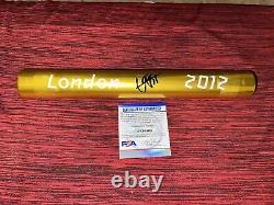 Usain Bolt Signed Gold Baton Fastest Man Ever Jamaica London 2012 PSA/DNA #6