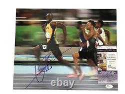 Usain Bolt Signed Jamaica Olympic Sprinting 11x14 Photo JSA World Record Fastest
