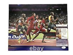Usain Bolt Signed Jamaica Olympic Sprinting 11x14 Photo JSA World Record Fastest