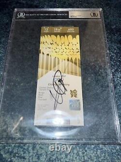 Usain Bolt Signed Official 2012 London Olympic Opening Ceremony Ticket BAS #2