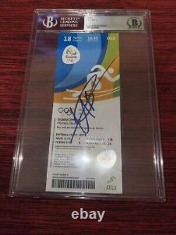 Usain Bolt Signed Official Rio 2016 Olympic Ticket Gold Medal Jamaica Beckett #2