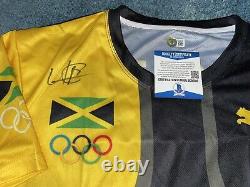Usain Bolt Signed Puma Rio Olympics Jersey Gold Medal 8x Jamaica Beckett #15
