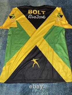 Usain Bolt Signed Puma Rio Olympics Jersey Gold Medal Fastest Jamaica Beckett #6