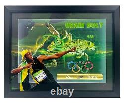 Usain Bolt Signed Rio 2016 Olympic Race Baton LED 3D Custom Framed Beckett COA