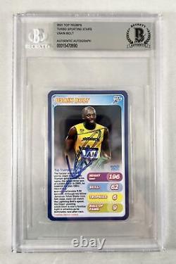 Usain Bolt Signed Trading Card Fastest Man on Earth Beckett BAS 3 COA