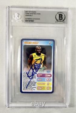 Usain Bolt Signed Trading Card Fastest Man on Earth Beckett BAS 7 COA