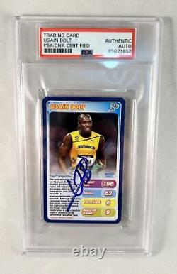 Usain Bolt Signed Trading Card Olympics Champion PSA/DNA 3 COA