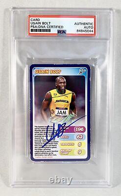 Usain Bolt Signed Trading Card PSA/DNA 3 COA