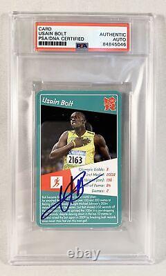 Usain Bolt Signed Trading Card PSA/DNA 5 COA